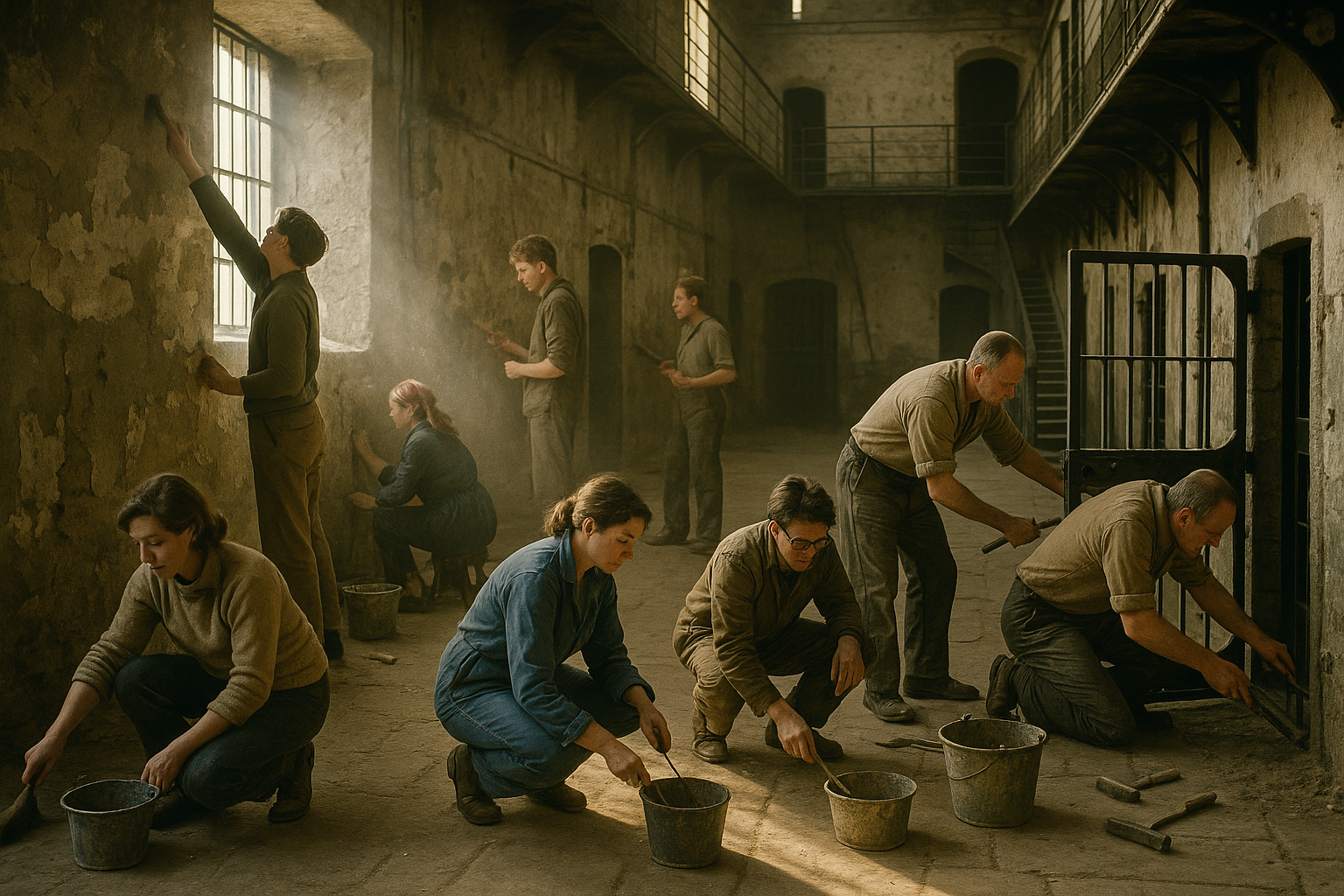 Kilmainham Gaol restoration work in the 1960s